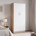 Ντουλάπα δίφυλλη Athos σε sonoma-λευκή απόχρωση 80x42x180εκ