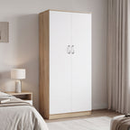 Ντουλάπα δίφυλλη Athos σε sonoma-λευκή απόχρωση 80x42x180εκ