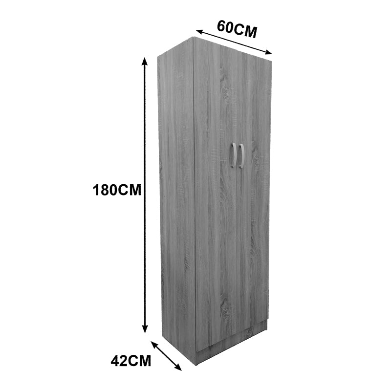 Ντουλάπα δίφυλλη Athos σε sonoma απόχρωση 60x42x180εκ