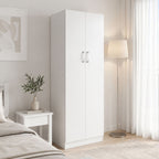 Ντουλάπα δίφυλλη Athos σε λευκή απόχρωση 60x42x180εκ