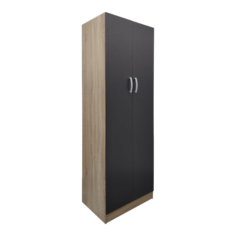 Ντουλάπα δίφυλλη Athos σε sonoma-ανθρακί απόχρωση 60x42x180εκ