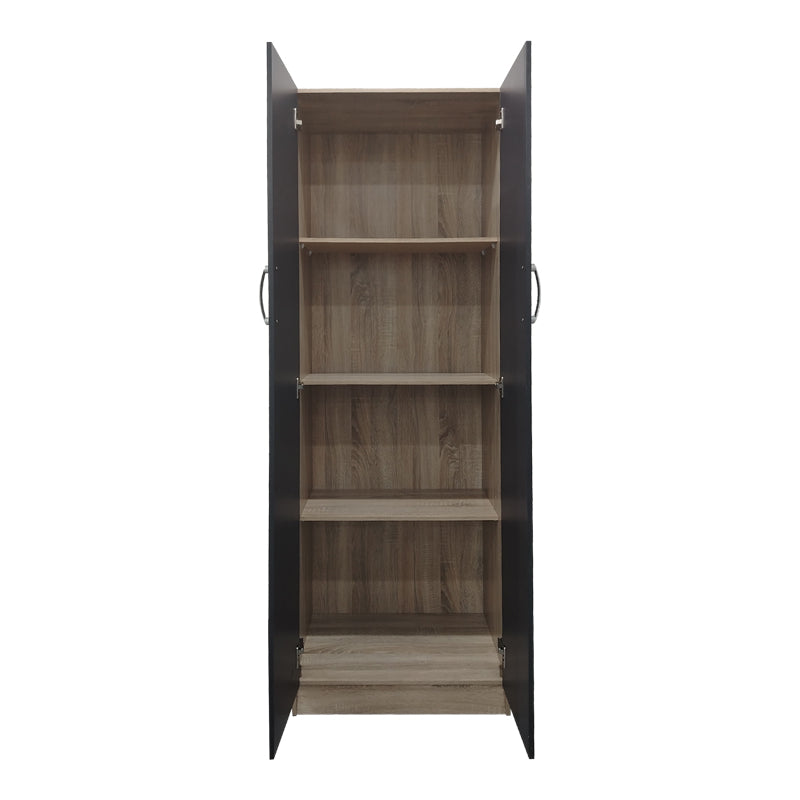 Ντουλάπα δίφυλλη Athos σε sonoma-ανθρακί απόχρωση 60x42x180εκ