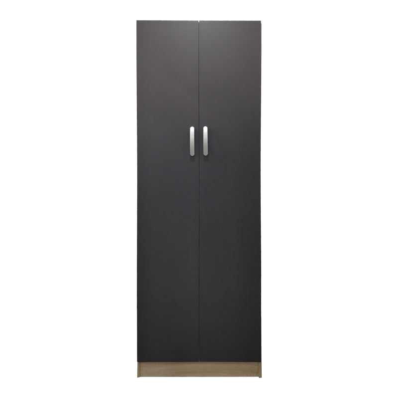 Ντουλάπα δίφυλλη Athos σε sonoma-ανθρακί απόχρωση 60x42x180εκ