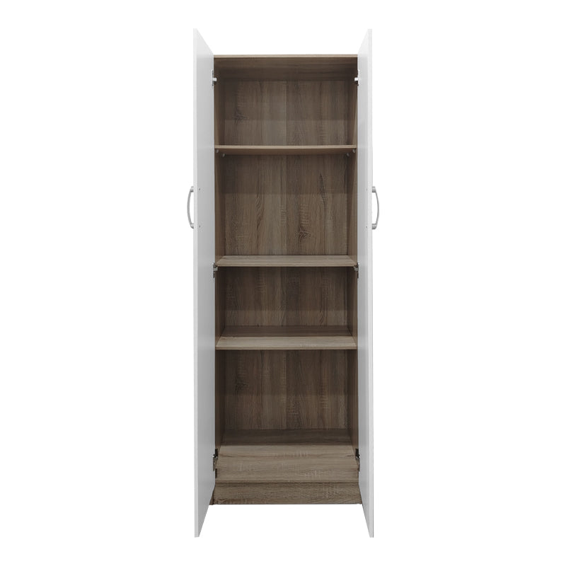 Ντουλάπα δίφυλλη Athos σε sonoma-λευκή απόχρωση 60x42x180εκ