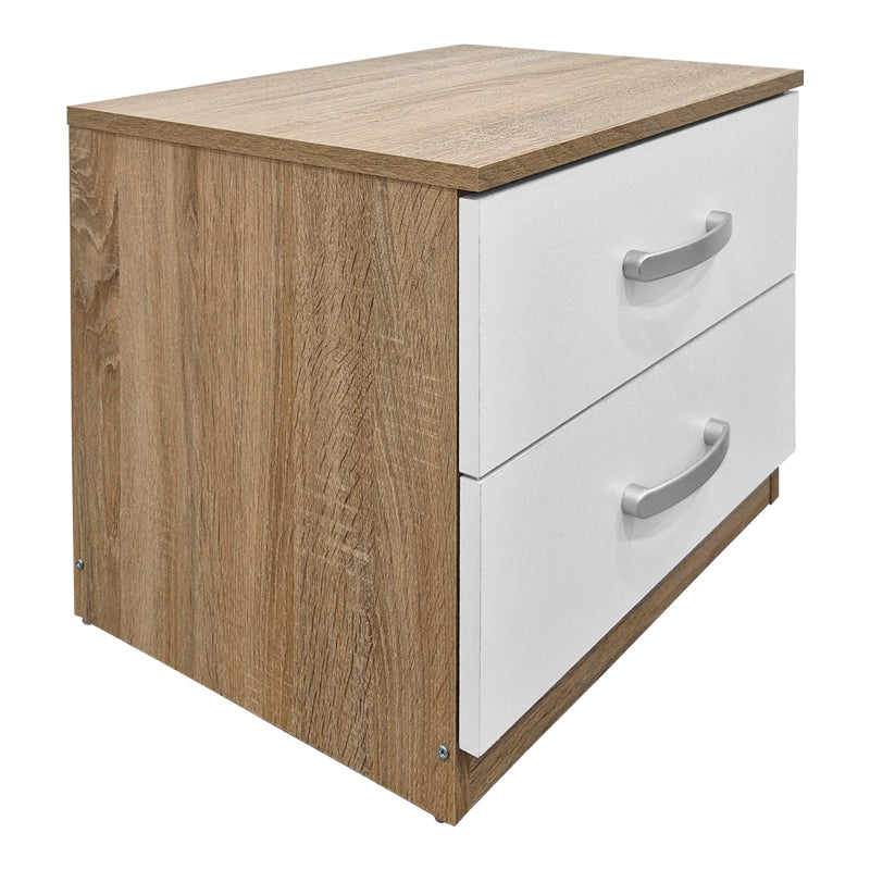 Κομοδίνο Athos σε sonoma-λευκή απόχρωση 48x40x41.5εκ