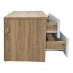 Κομοδίνο Athos σε sonoma-λευκή απόχρωση 48x40x41.5εκ