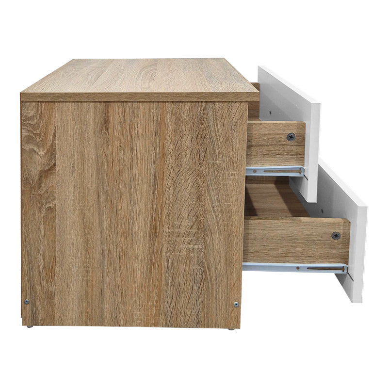 Κομοδίνο Athos σε sonoma-λευκή απόχρωση 48x40x41.5εκ