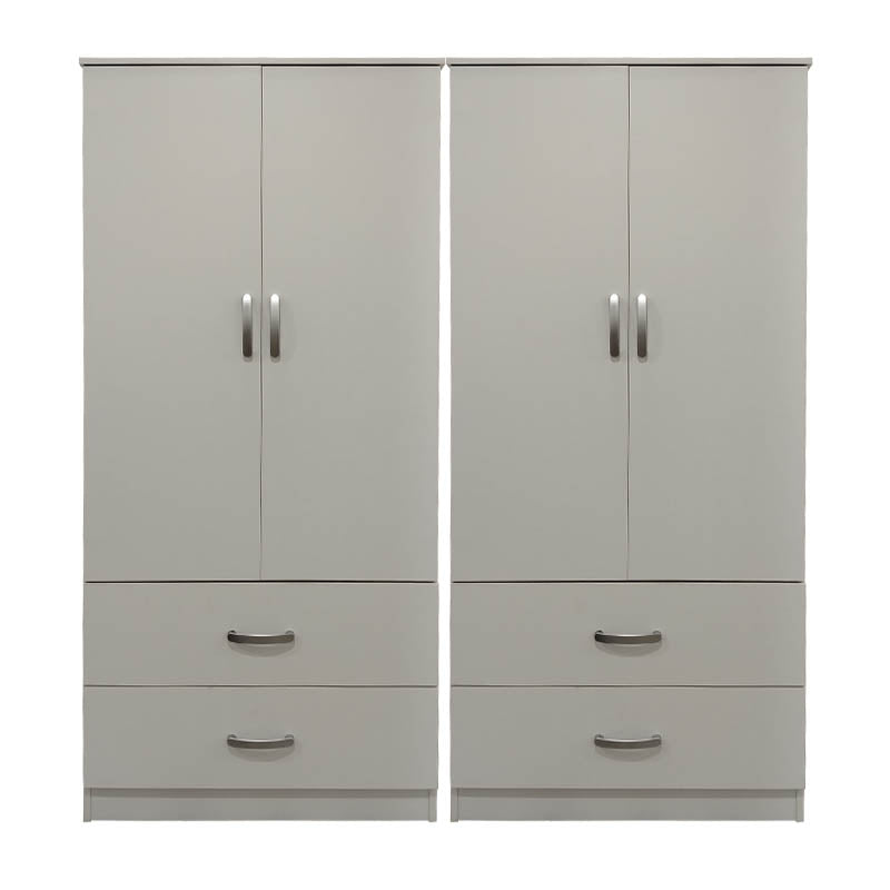 Ντουλάπα τετράφυλλη με συρτάρια Athos λευκή 160x42x180εκ