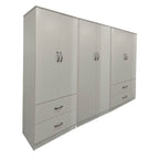 Ντουλάπα εξάφυλλη Athos λευκή 240x42x180εκ