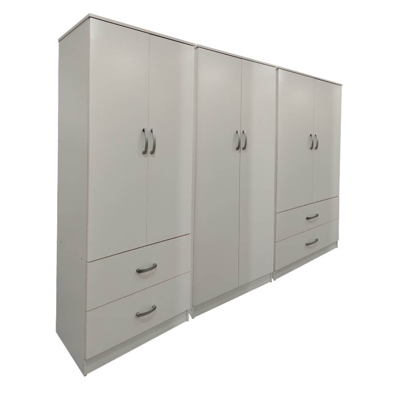 Ντουλάπα εξάφυλλη Athos λευκή 240x42x180εκ