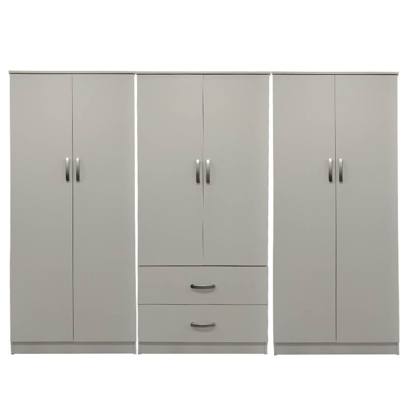 Ντουλάπα εξάφυλλη Athos I λευκή 240x42x180εκ