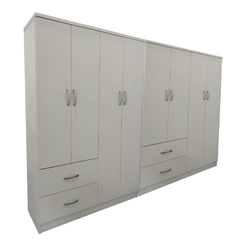 Ντουλάπα οχτάφυλλη Athos λευκή 241x42x181εκ