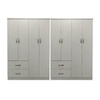 Ντουλάπα οχτάφυλλη Athos λευκή 241x42x181εκ