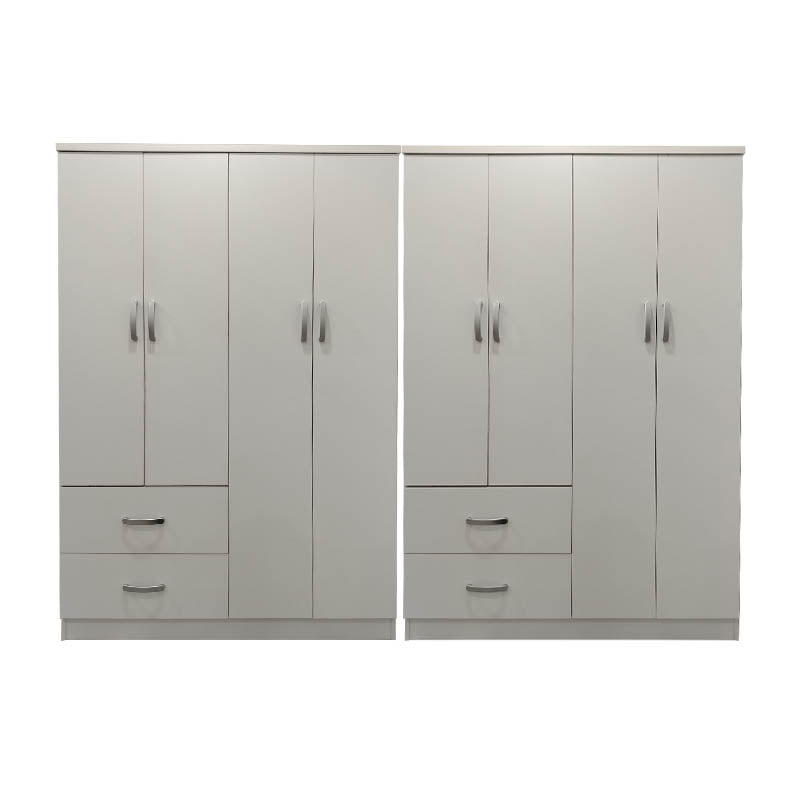 Ντουλάπα οχτάφυλλη Athos λευκή 241x42x181εκ