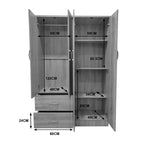 Ντουλάπα οχτάφυλλη Athos λευκή 241x42x181εκ
