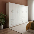 Ντουλάπα οχτάφυλλη Athos λευκή 241x42x181εκ