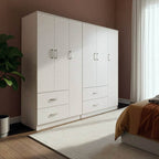 Ντουλάπα εξάφυλλη Athos λευκή 180x42x180εκ