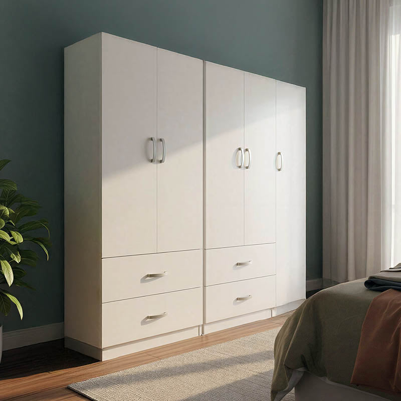 Ντουλάπα πεντάφυλλη Athos λευκή 170x42x180εκ