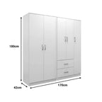 Ντουλάπα πεντάφυλλη Athos I λευκή 170x42x180εκ