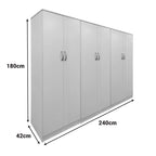 Ντουλάπα εξάφυλλη Athos ΙΙ λευκή 240x42x180εκ