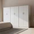Ντουλάπα εξάφυλλη Athos ΙΙ λευκή 240x42x180εκ