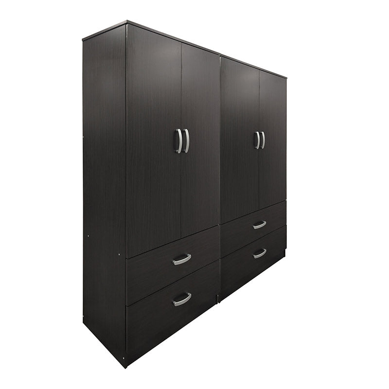 Ντουλάπα τετράφυλλη με συρτάρια Athos wenge 160x42x180εκ