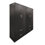 Ντουλάπα τετράφυλλη με συρτάρια Athos wenge 160x42x180εκ