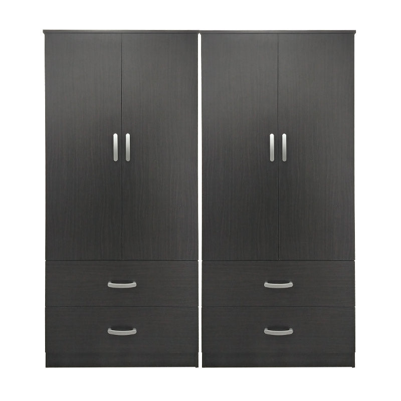 Ντουλάπα τετράφυλλη με συρτάρια Athos wenge 160x42x180εκ