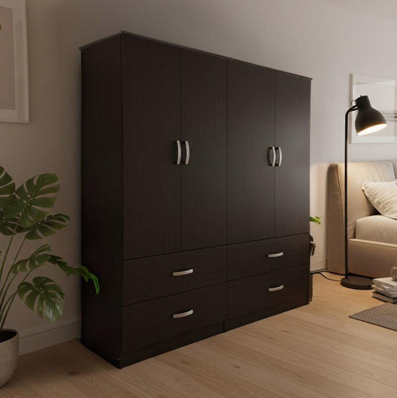 Ντουλάπα τετράφυλλη με συρτάρια Athos wenge 160x42x180εκ