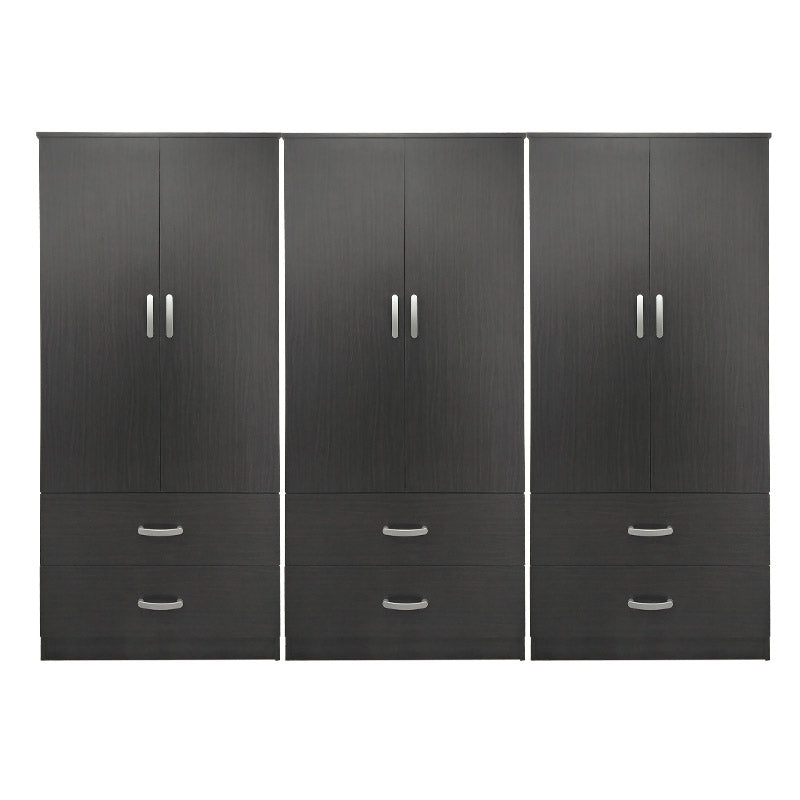 Ντουλάπα εξάφυλλη με συρτάρια Athos wenge 240x42x180εκ