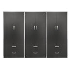 Ντουλάπα εξάφυλλη με συρτάρια Athos wenge 240x42x180εκ