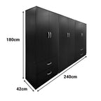 Ντουλάπα εξάφυλλη Athos wenge 240x42x180εκ