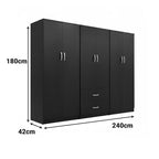 Ντουλάπα εξάφυλλη Athos Ι wenge 240x42x180εκ