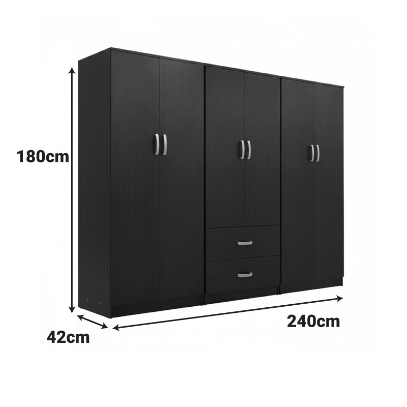 Ντουλάπα εξάφυλλη Athos Ι wenge 240x42x180εκ