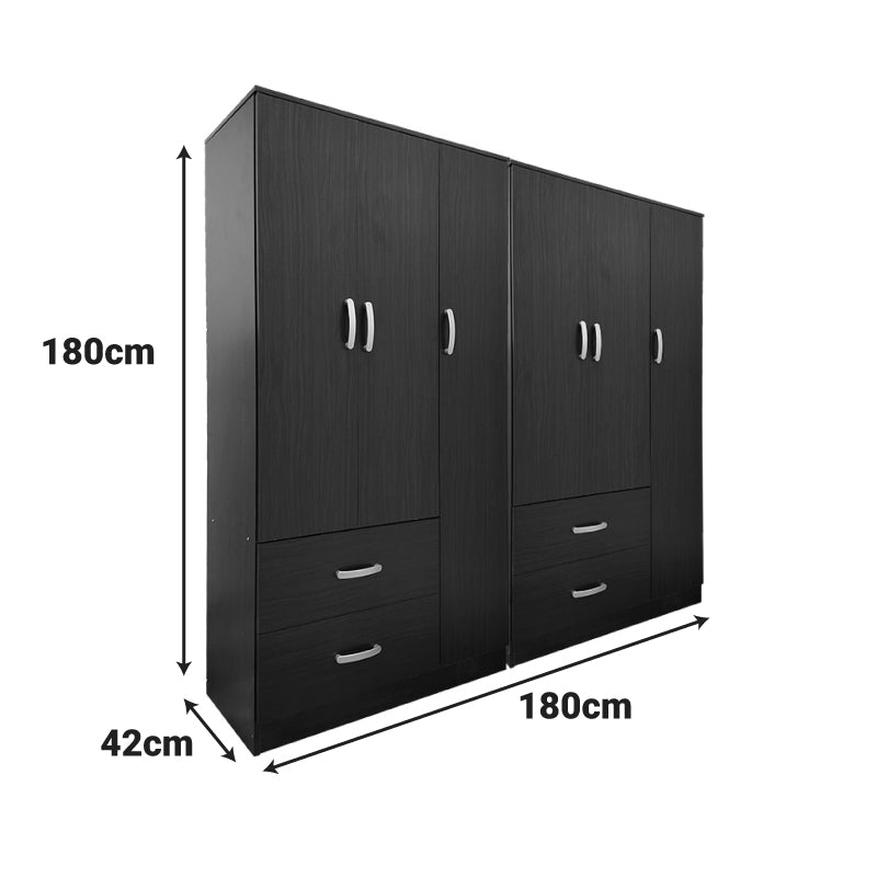 Ντουλάπα εξάφυλλη Athos wenge 180x42x180εκ