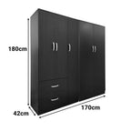 Ντουλάπα πεντάφυλλη Athos Ι wenge 170x42x180εκ