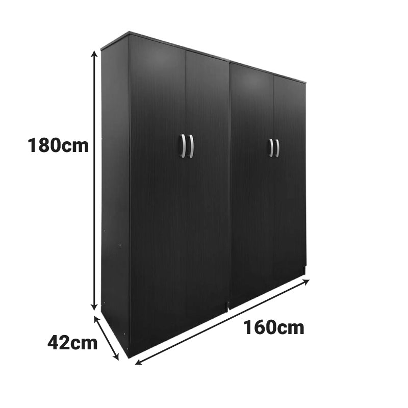 Ντουλάπα τετράφυλλη Athos Ι wenge 160x42x180εκ