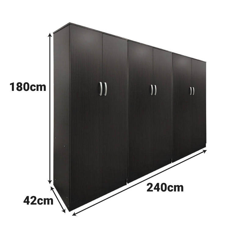 Ντουλάπα εξάφυλλη Athos wenge 240x42x180εκ