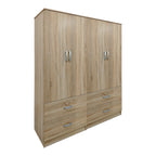 Ντουλάπα τετράφυλλη με συρτάρια Athos sonoma 160x42x180εκ