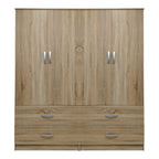 Ντουλάπα τετράφυλλη με συρτάρια Athos sonoma 160x42x180εκ