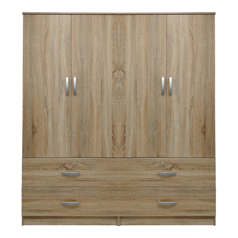 Ντουλάπα τετράφυλλη με συρτάρια Athos sonoma 160x42x180εκ