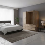Ντουλάπα τετράφυλλη με συρτάρια Athos sonoma 160x42x180εκ