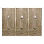 Ντουλάπα εξάφυλλη με συρτάρια Athos sonoma 240x42x180εκ