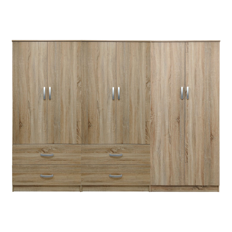 Ντουλάπα εξάφυλλη Athos sonoma 240x42x180εκ