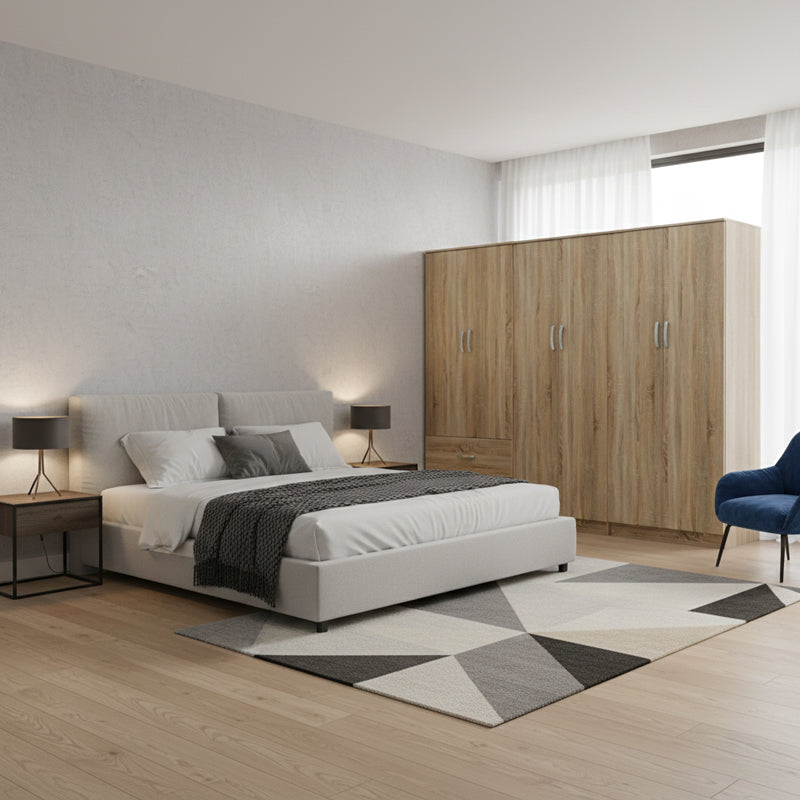 Ντουλάπα εξάφυλλη Athos I sonoma 240x42x180εκ