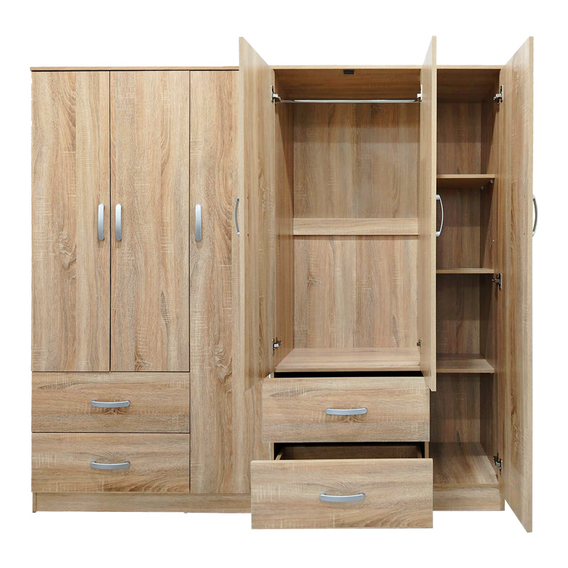 Ντουλάπα εξάφυλλη Athos sonoma 180x42x180εκ
