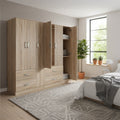 Ντουλάπα εξάφυλλη Athos sonoma 180x42x180εκ