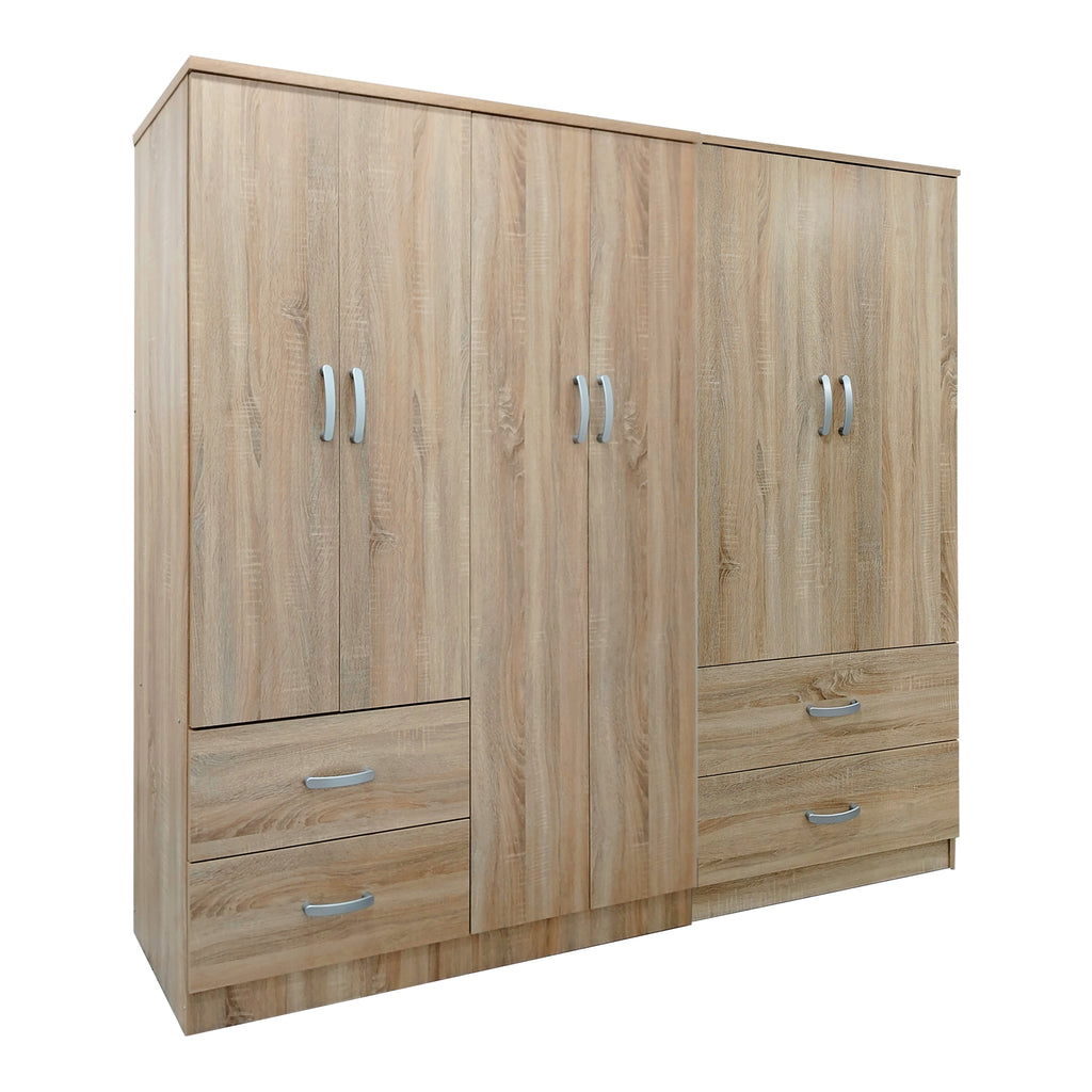Ντουλάπα εξάφυλλη Athos Sonoma 200.5x42x180εκ