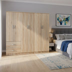 Ντουλάπα εξάφυλλη Athos Ι sonoma 200.5x42x180εκ