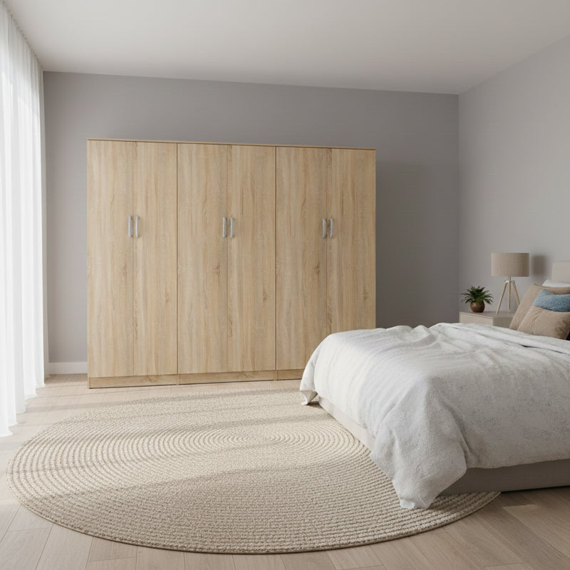 Ντουλάπα εξάφυλλη Athos ΙΙ sonoma 240x42x180εκ